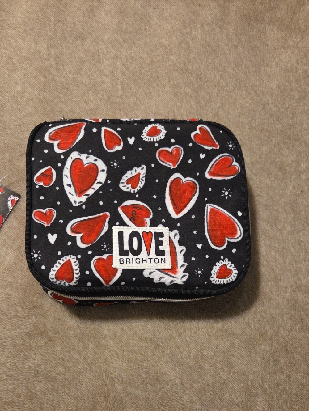 Brighton Hearts A Flutter Jewelry Case in Black and Red